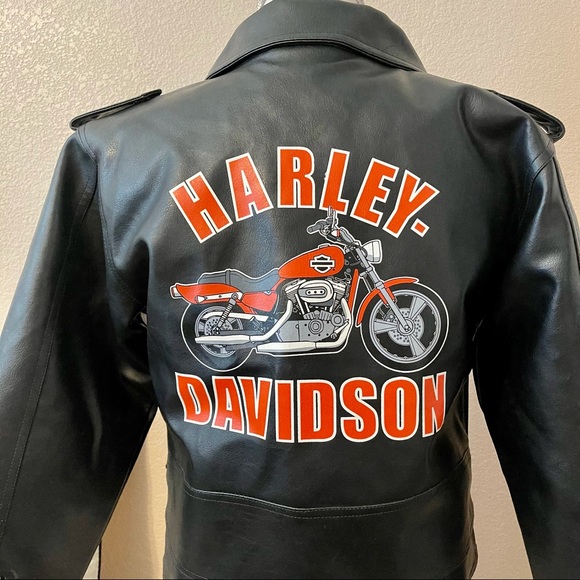 Harley Davidson women’s moto faux leather jacket M - Picture 5 of 10